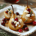 Baked Pears with Feta, Honey, and Cranberries to Delight!