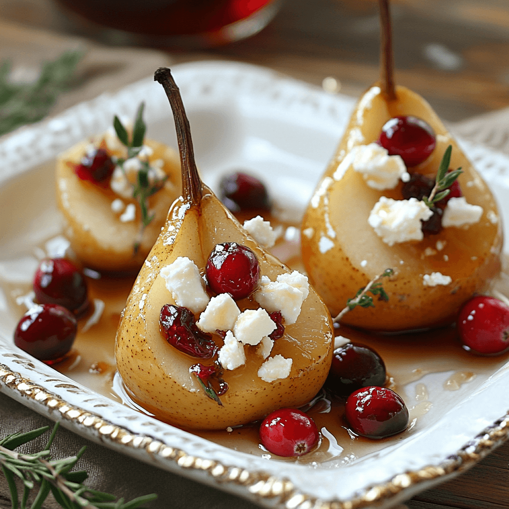Baked Pears with Feta, Honey, and Cranberries to Delight!
