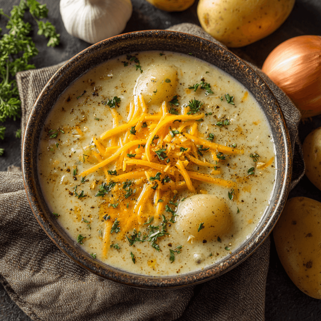 Cheddar Garlic Herb Potato Soup: Your Cozy Comfort Food Delight!