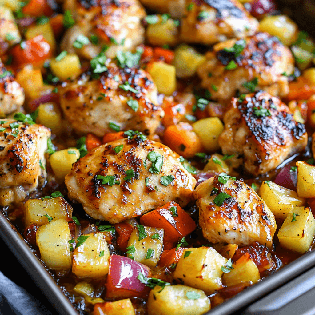 Hawaiian Chicken Sheet Pan: One-Pan Delight Awaits!