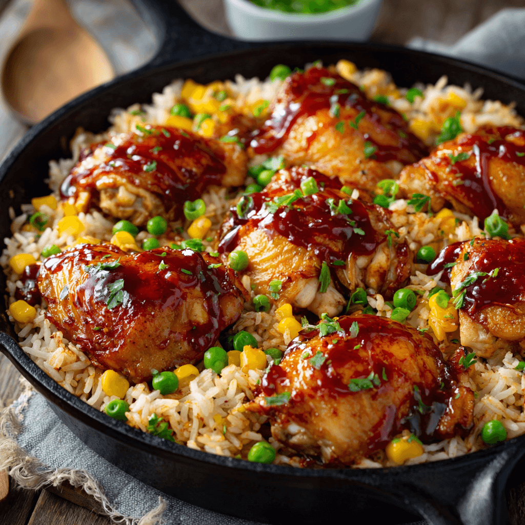 Honey BBQ Chicken Recipe – One-Pan Dinner with Rice Delight!