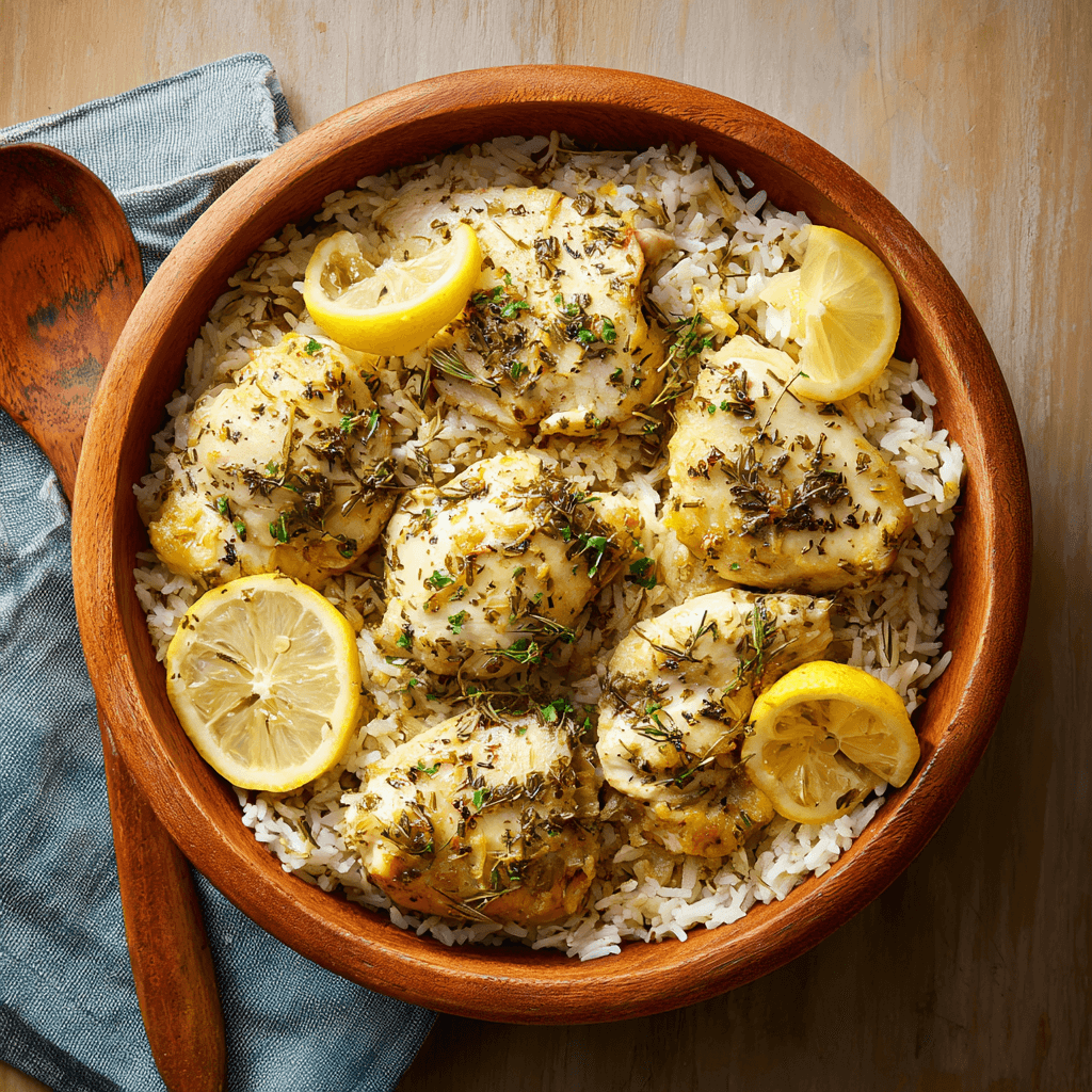 Slow Cooker Lemon Herb Chicken and Rice: A Flavorful Delight!