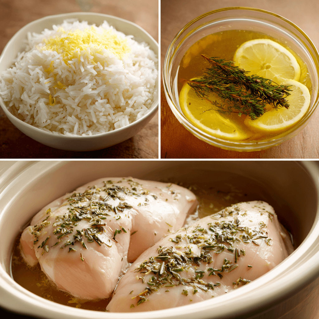 Slow Cooker Lemon Herb Chicken and Rice: A Flavorful Delight!