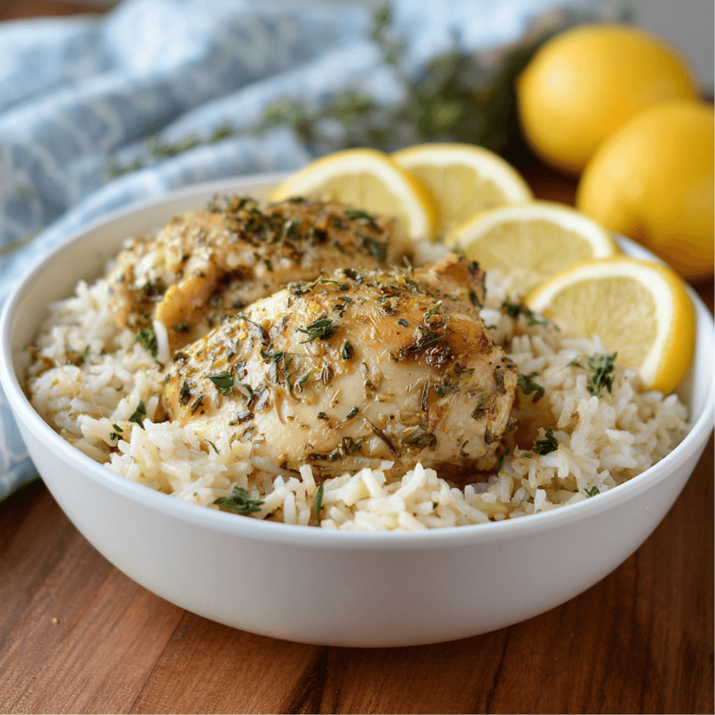 Slow Cooker Lemon Herb Chicken and Rice: A Flavorful Delight!