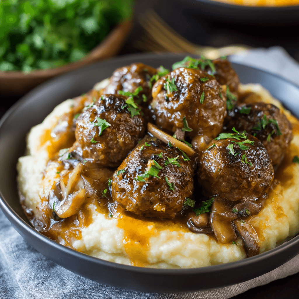 Slow Cooker Salisbury Steak Meatballs You'll Love to Make!
