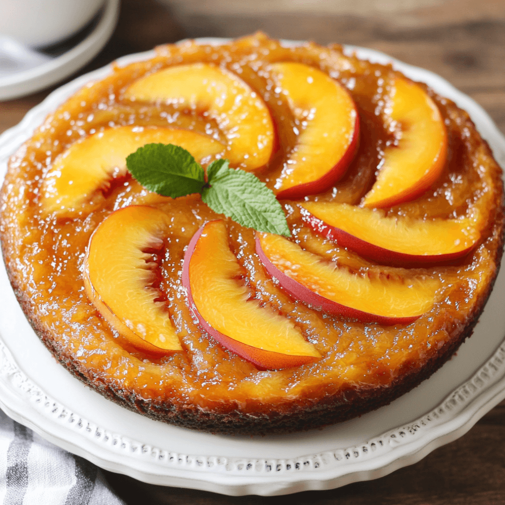 The best bourbon peach upside-down cake you'll love!