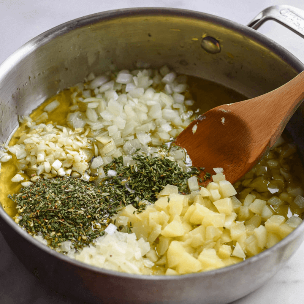 Cheddar Garlic Herb Potato Soup: A Creamy Delight Await!