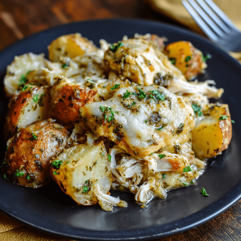 Garlic Parmesan Crockpot Chicken and Potatoes Made Easy!