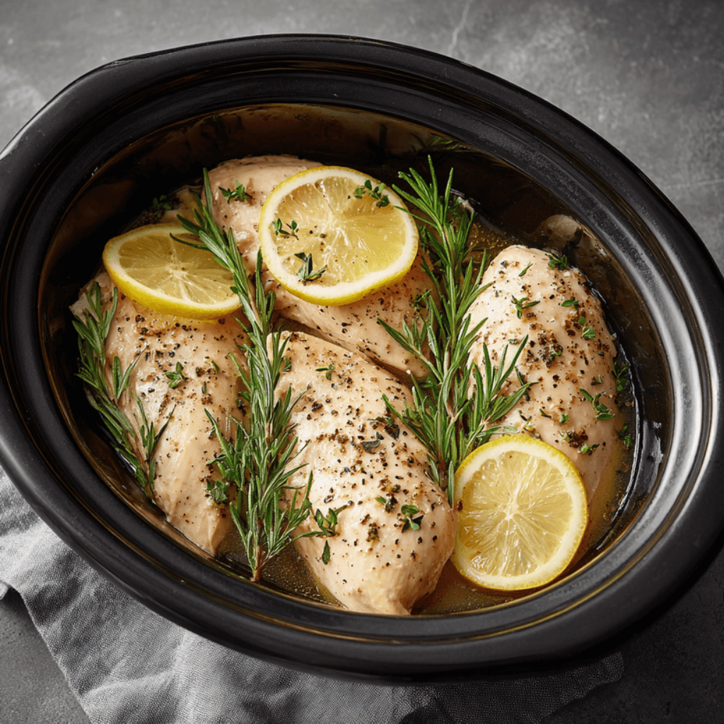 Slow Cooker Lemon Herb Chicken and Rice is Delicious!
