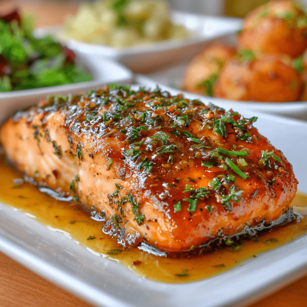 Texas Roadhouse Style Baked Salmon with Sweet and Savory Glaze is a must-try!