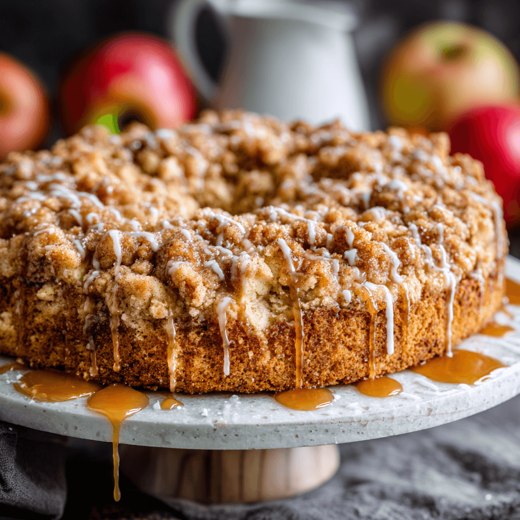 Apple Crumb Cake – Topped with Cinnamon Apple Drizzle Recipe!