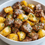 Crockpot Garlic Butter Beef Bites with Potatoes Delight!