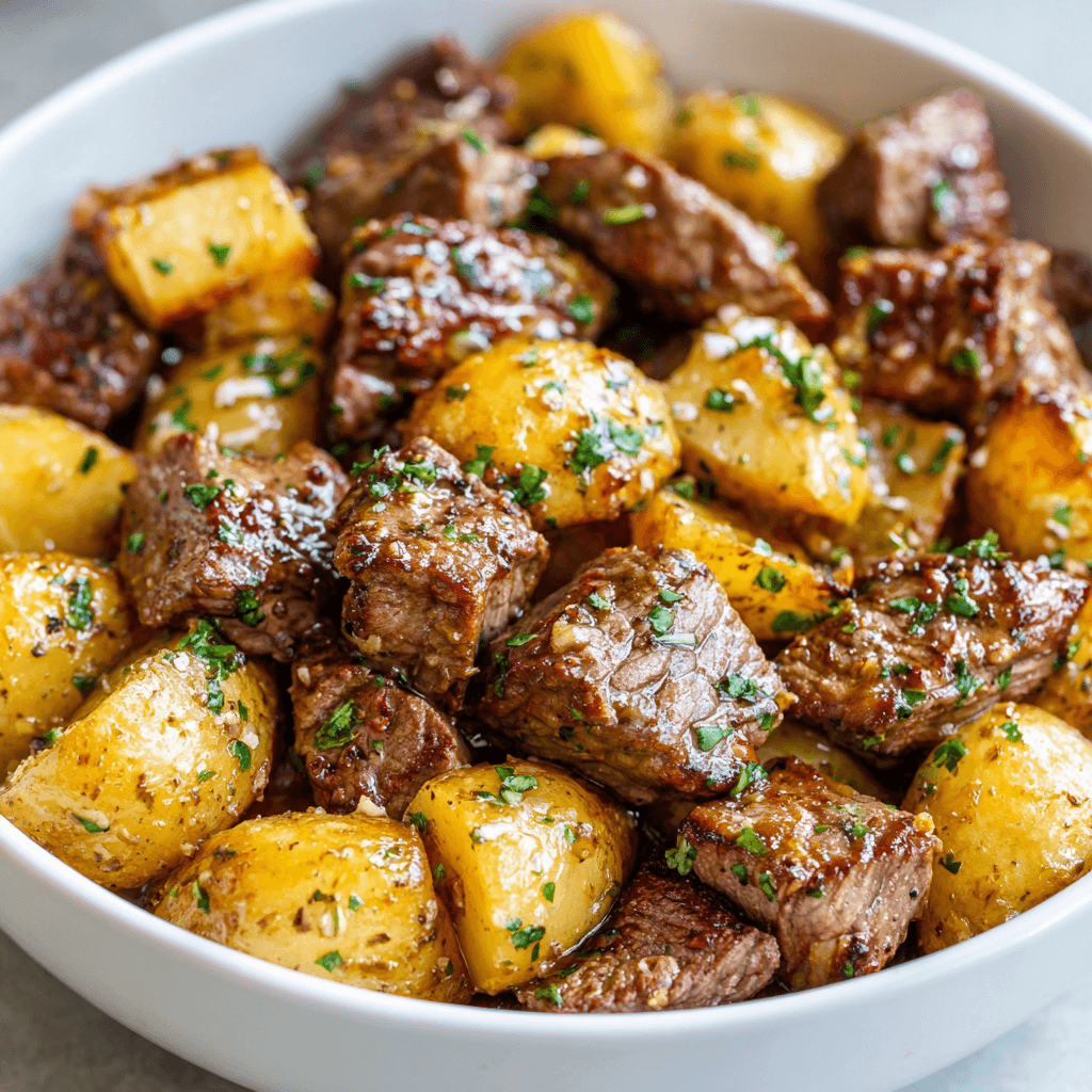 Crockpot Garlic Butter Beef Bites with Potatoes Delight!