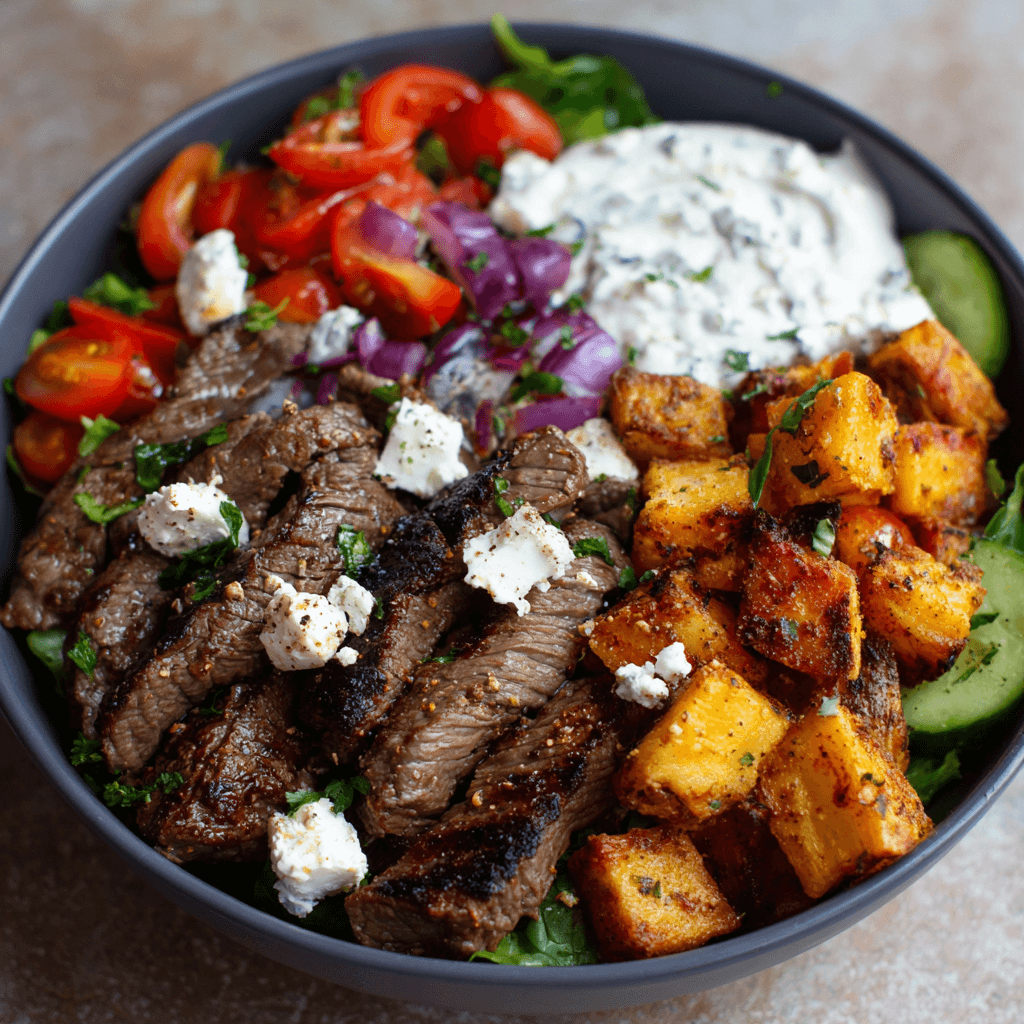 Healthy Steak Bowl Recipe Inspired by the Mediterranean Diet Awaits You!