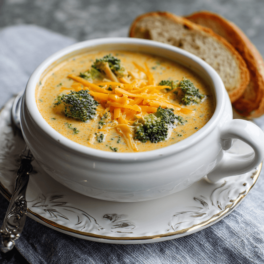 High protein broccoli cheddar soup that delights your taste buds!