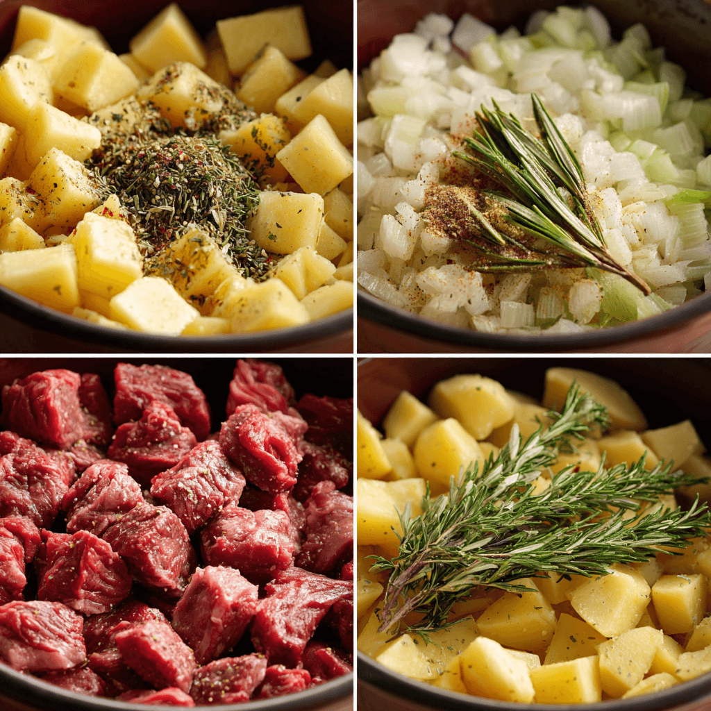 Crockpot Garlic Butter Beef Bites with Potatoes Delight!