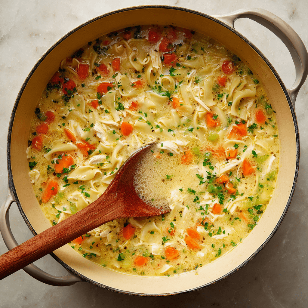Easy Creamy Chicken Noodle Soup: Comfort in Every Spoon!