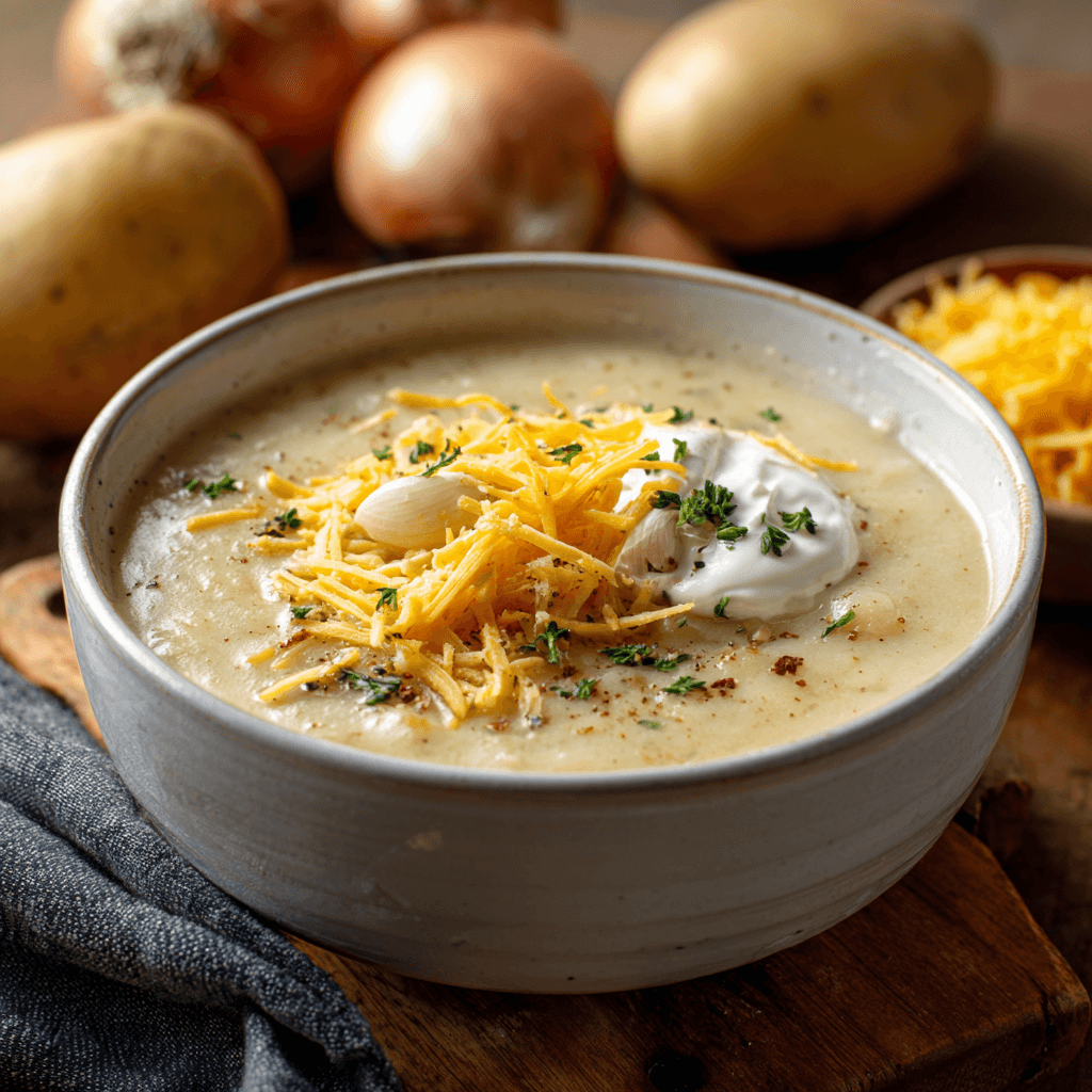 Cheddar Garlic Herb Potato Soup: A Comforting Delight!