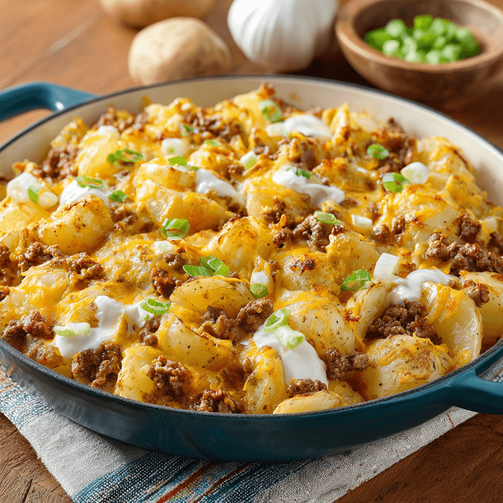 Cheesy Ground Beef & Potato Casserole: A Comforting Delight!