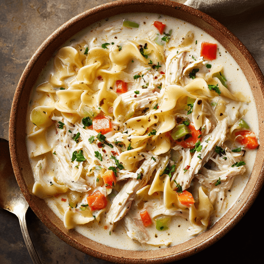 Easy Creamy Chicken Noodle Soup: Comfort in Every Spoon!