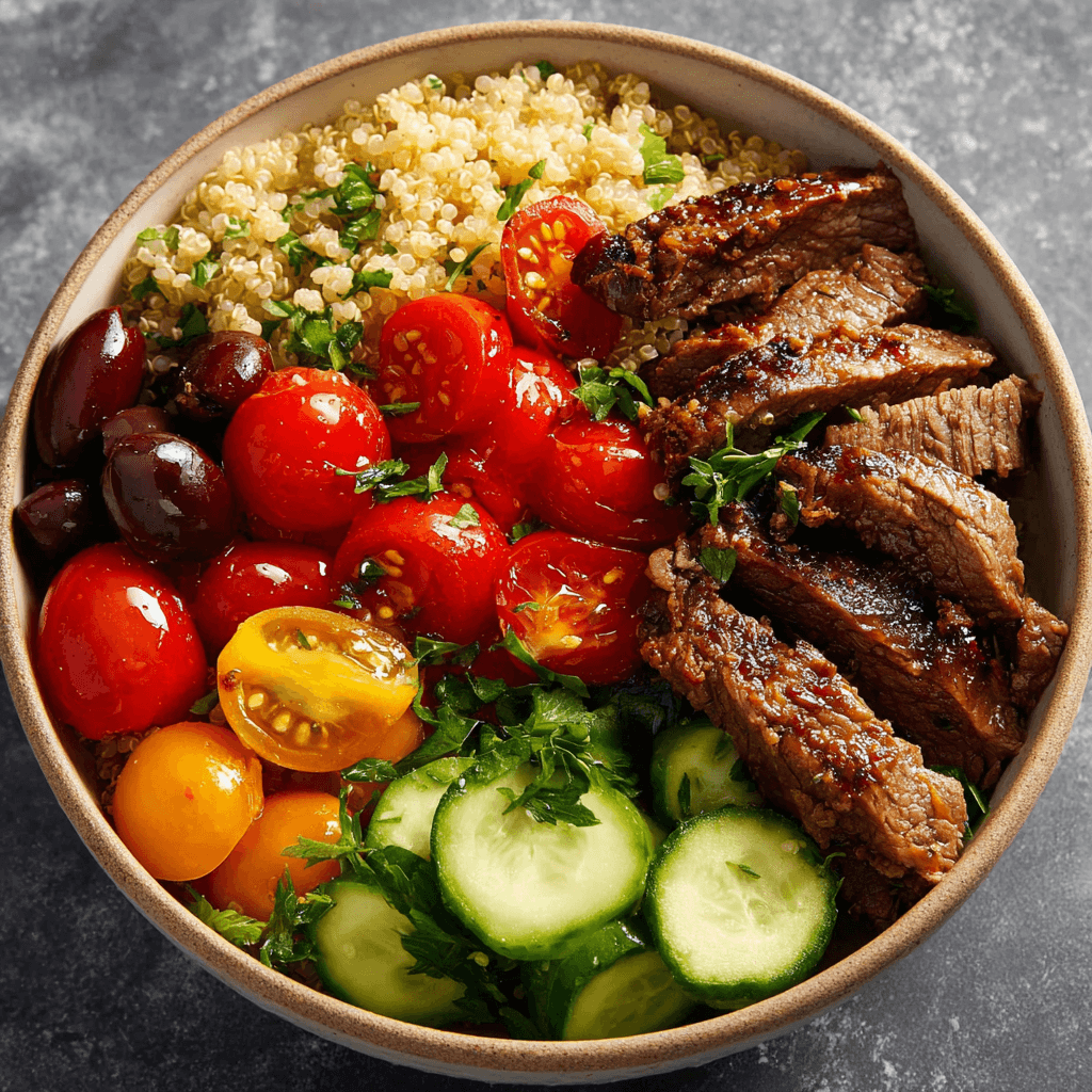 Healthy Steak Bowl Recipe Inspired by the Mediterranean Diet Awaits You!