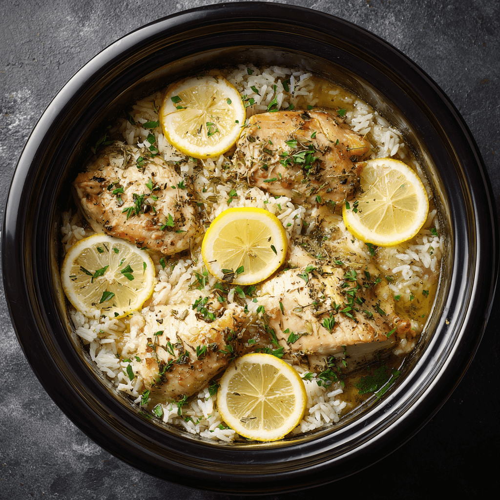 Slow Cooker Lemon Herb Chicken and Rice: Deliciously Easy!
