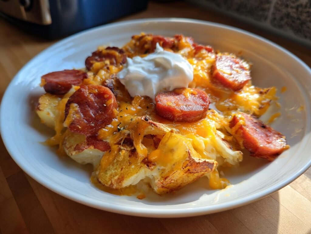 Cheesy Ranch Potatoes and Smoked Sausage