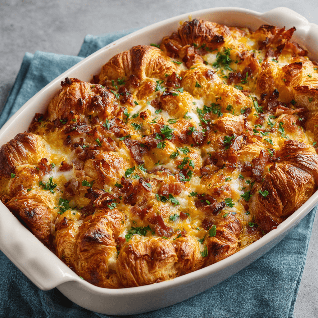 Overnight Croissant Breakfast Casserole You'll Love!