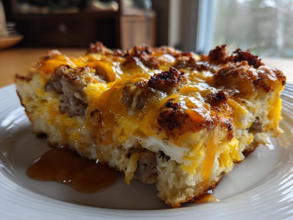 Biscuit Breakfast Casserole with Maple