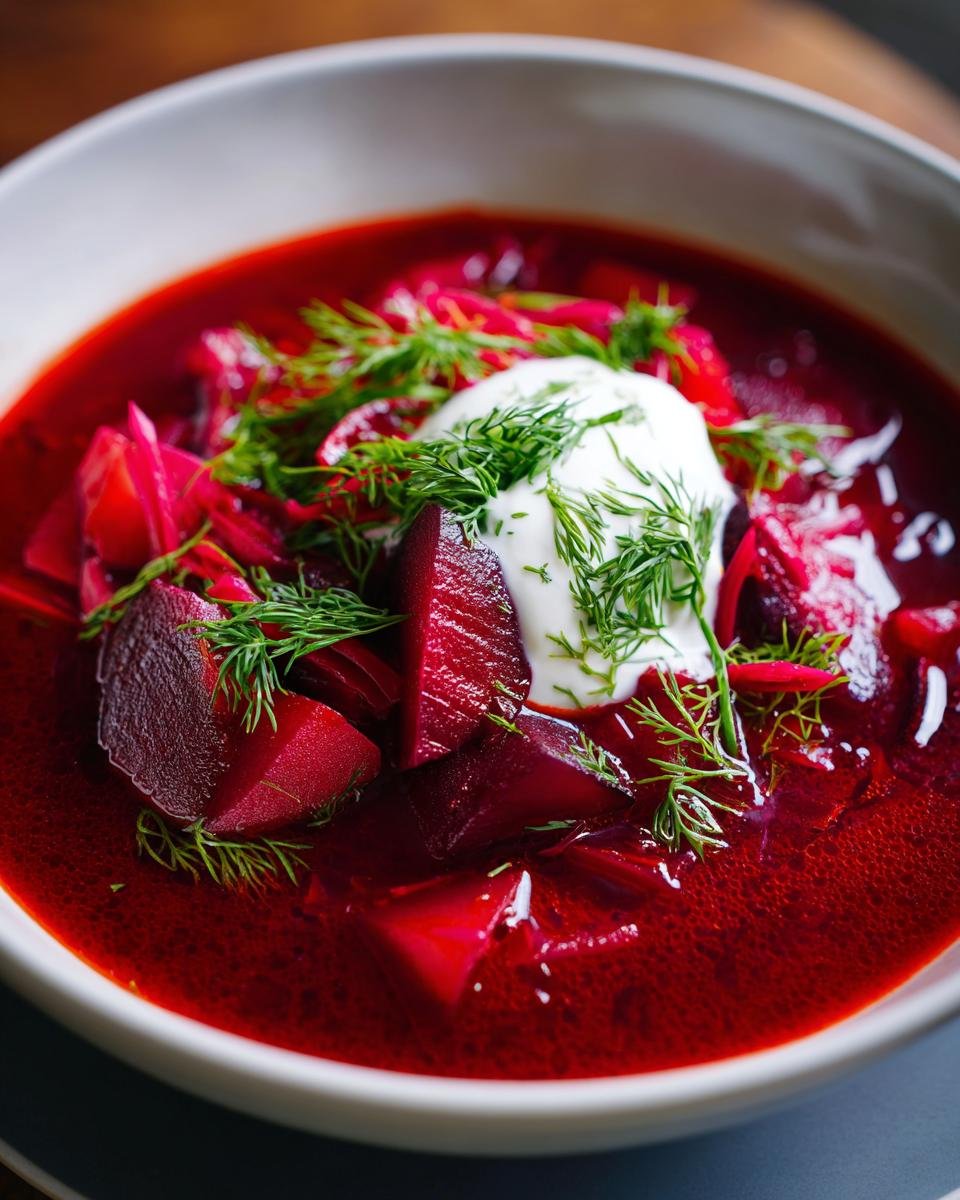 Botwinka (Polish Young Beets Soup) - detail 1