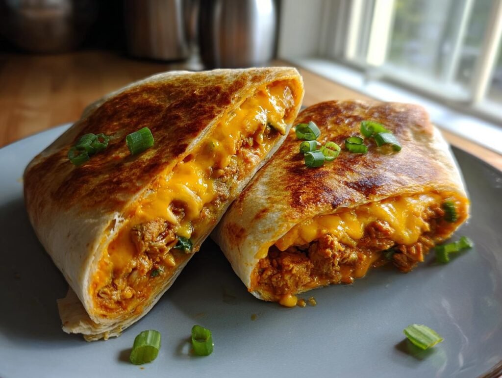 Cheesy Garlic Chicken Wraps Recipe