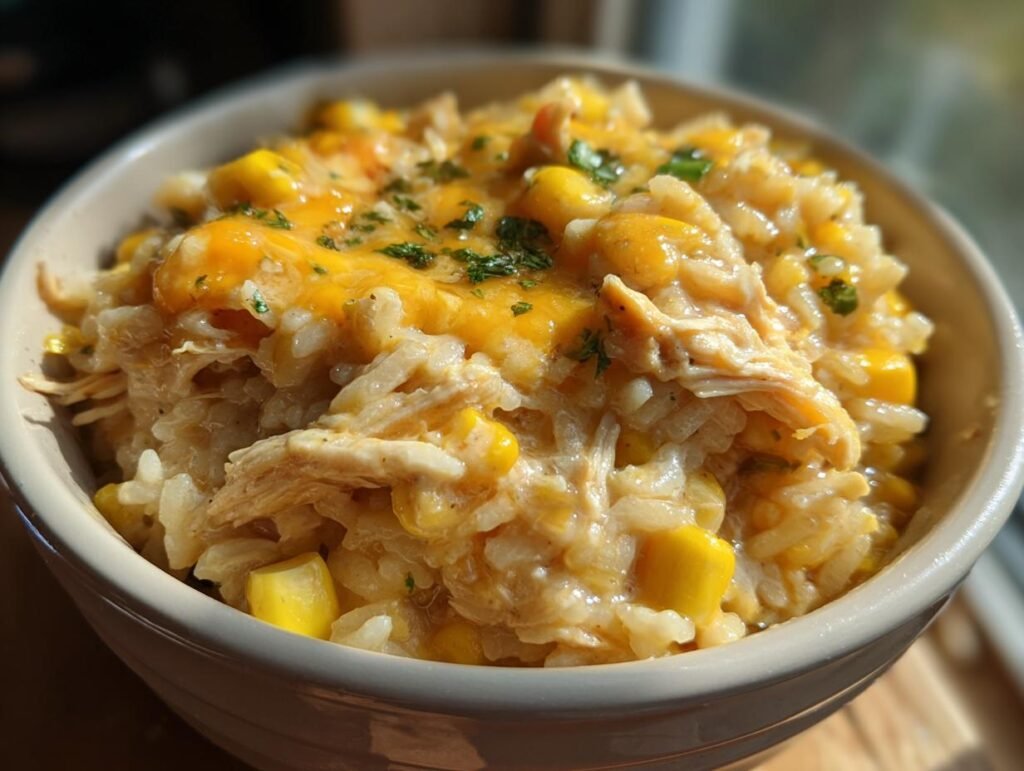 Crockpot Cheesy Chicken & Rice