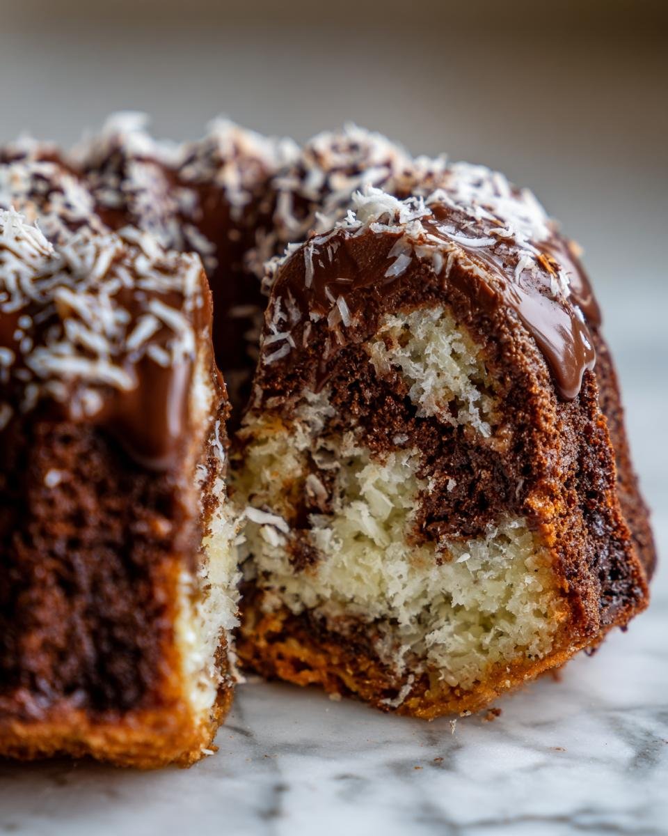 Decadent Chocolate Macaroon Tunnel Bundt Cake - detail 1
