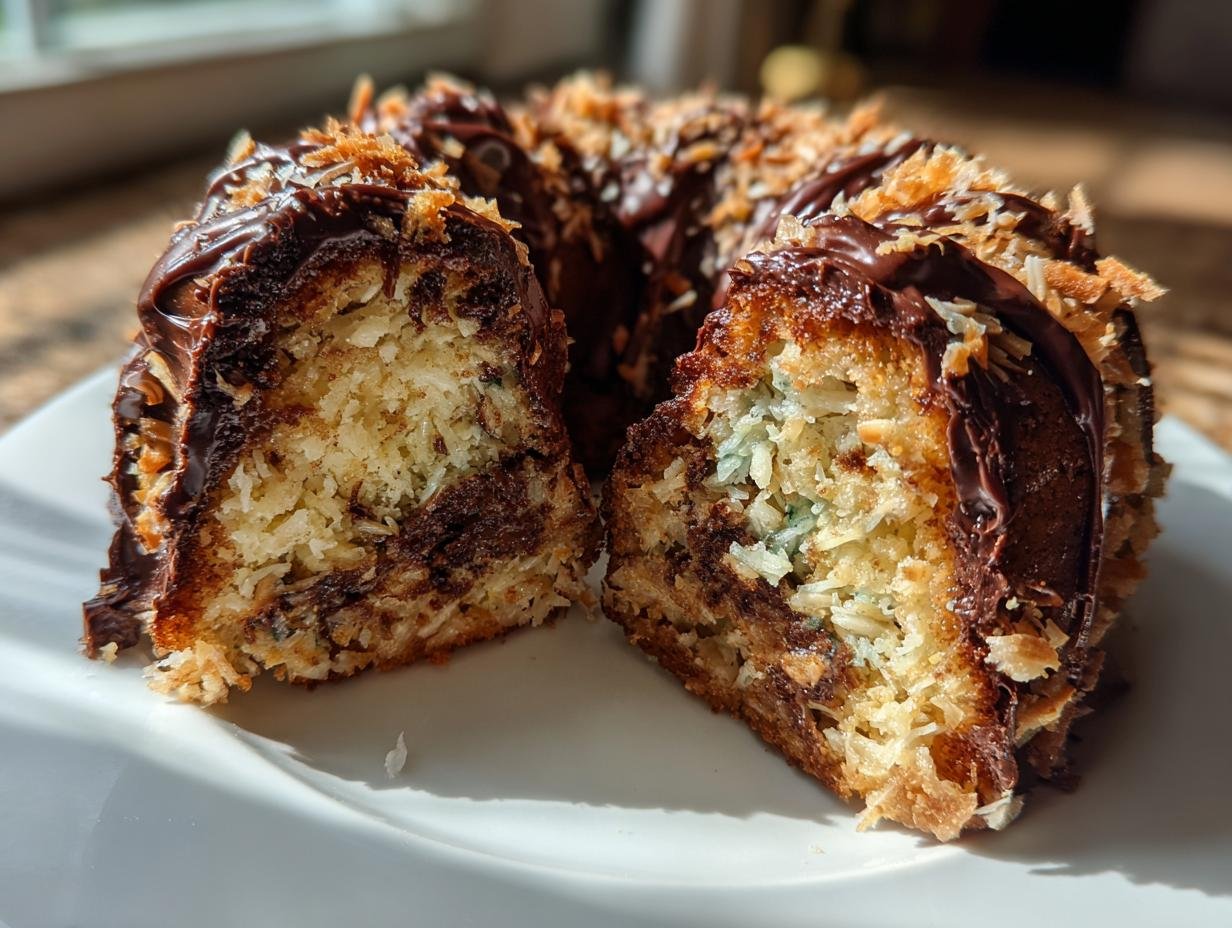 Decadent Chocolate Macaroon Tunnel Bundt Cake