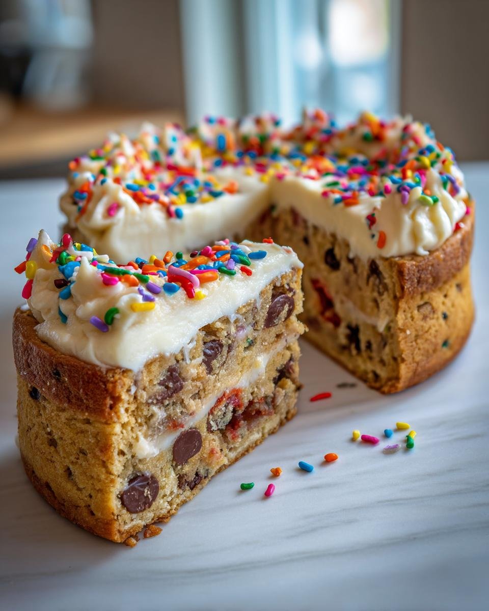 Easy Chocolate Chip Cookie Cake - detail 1