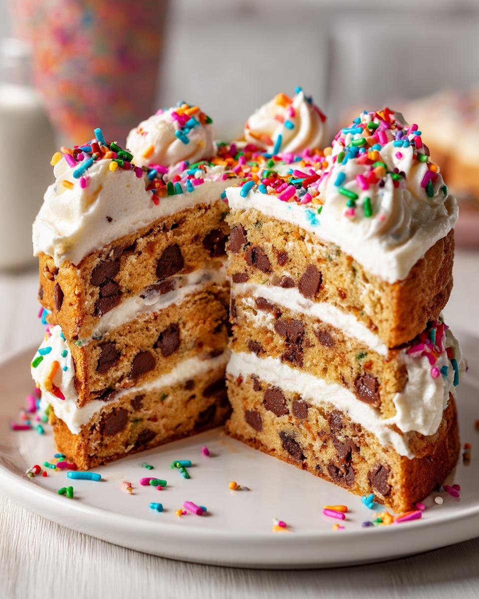 Easy Chocolate Chip Cookie Cake - detail 2