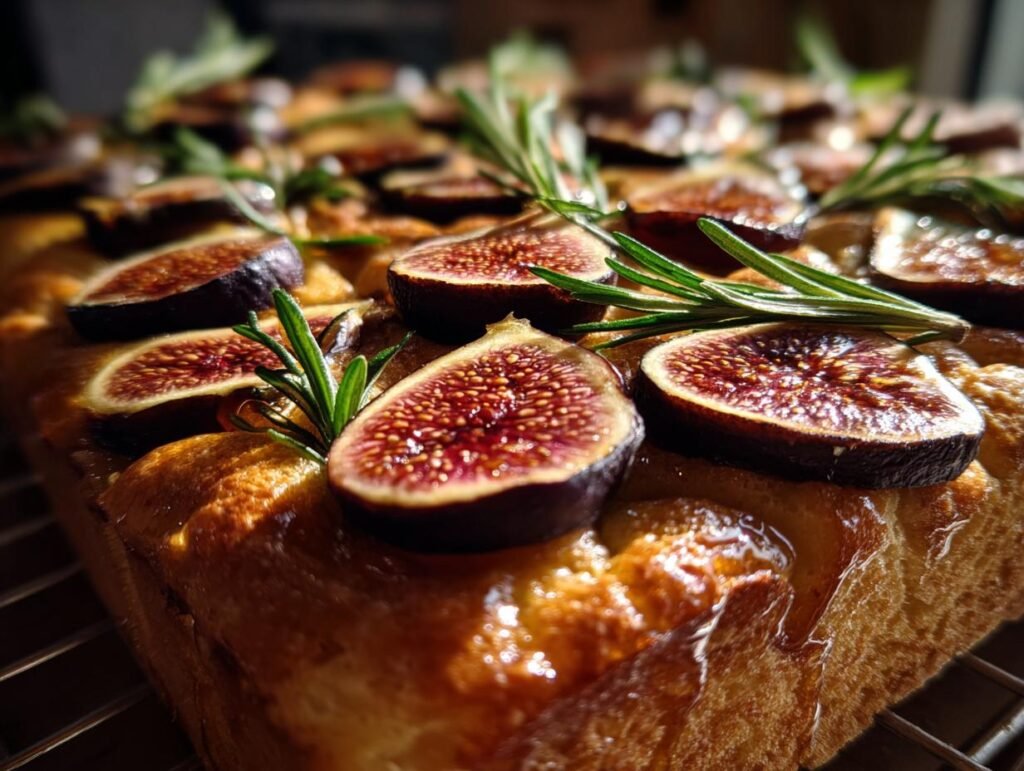Fig and Rosemary Focaccia with Honey