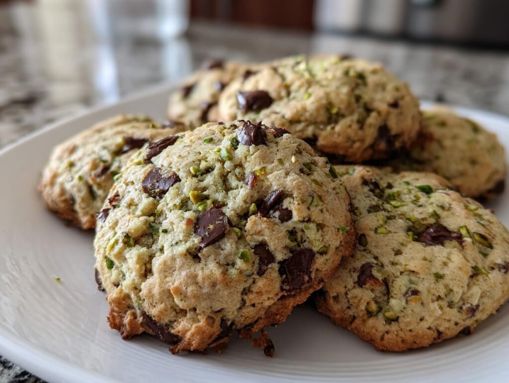 Flourless Pistachio Butter Chocolate Chip Cookies