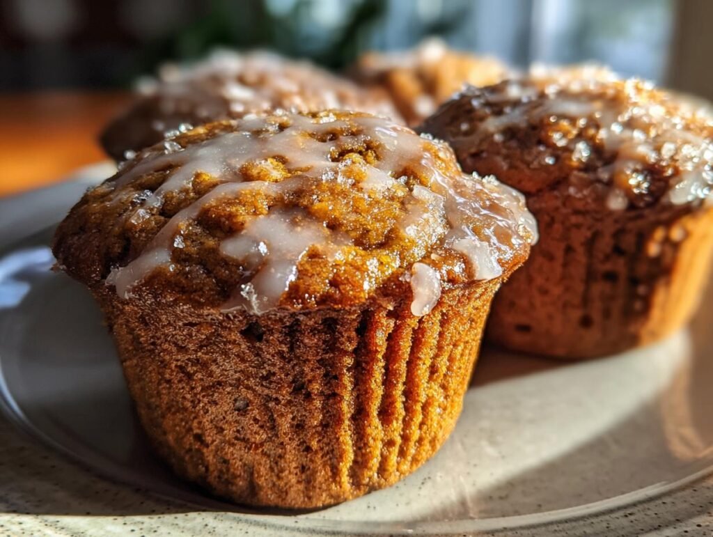 Gingerbread Muffins with Sweet Lemon Glaze