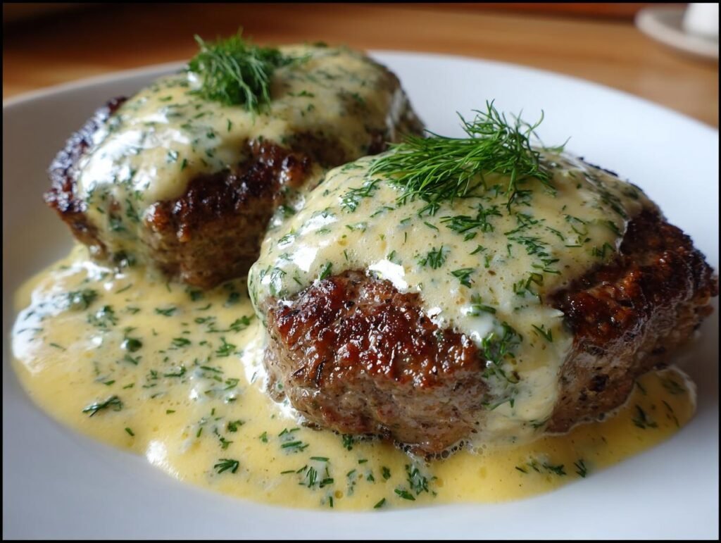 Hamburger Steaks in Creamy Dill Sauce