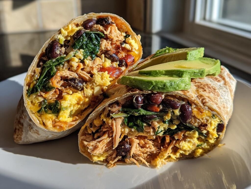 High Protein Breakfast Burritos