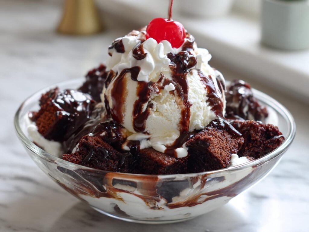 Hot Fudge Brownie Sundae