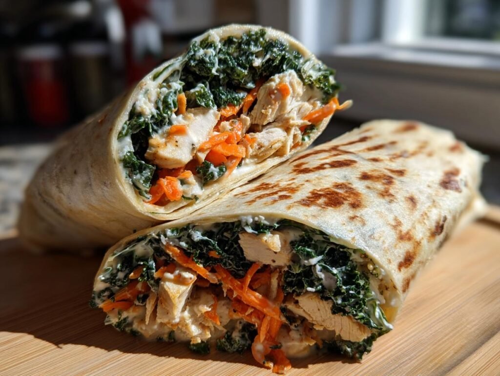 Kale Chicken Caesar Wraps