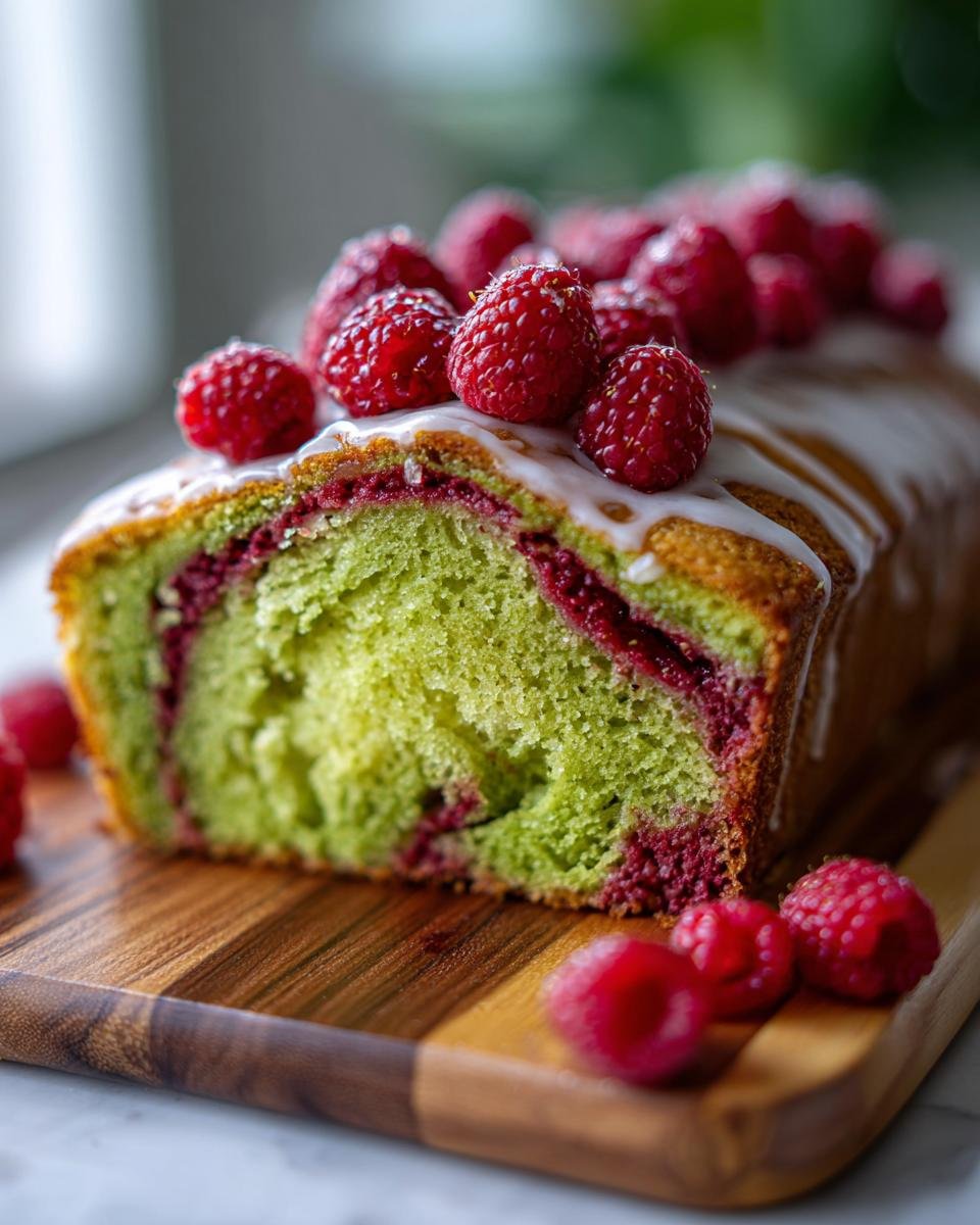 Matcha Raspberry Swirl Pound Cake - detail 1