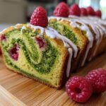 Matcha Raspberry Swirl Pound Cake
