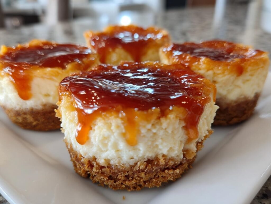 Mini Salted Caramel Pumpkin Cheesecakes