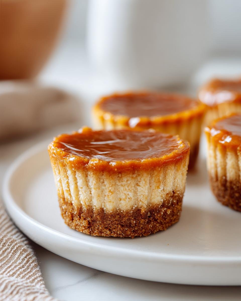 Mini Salted Caramel Pumpkin Cheesecakes - detail 2