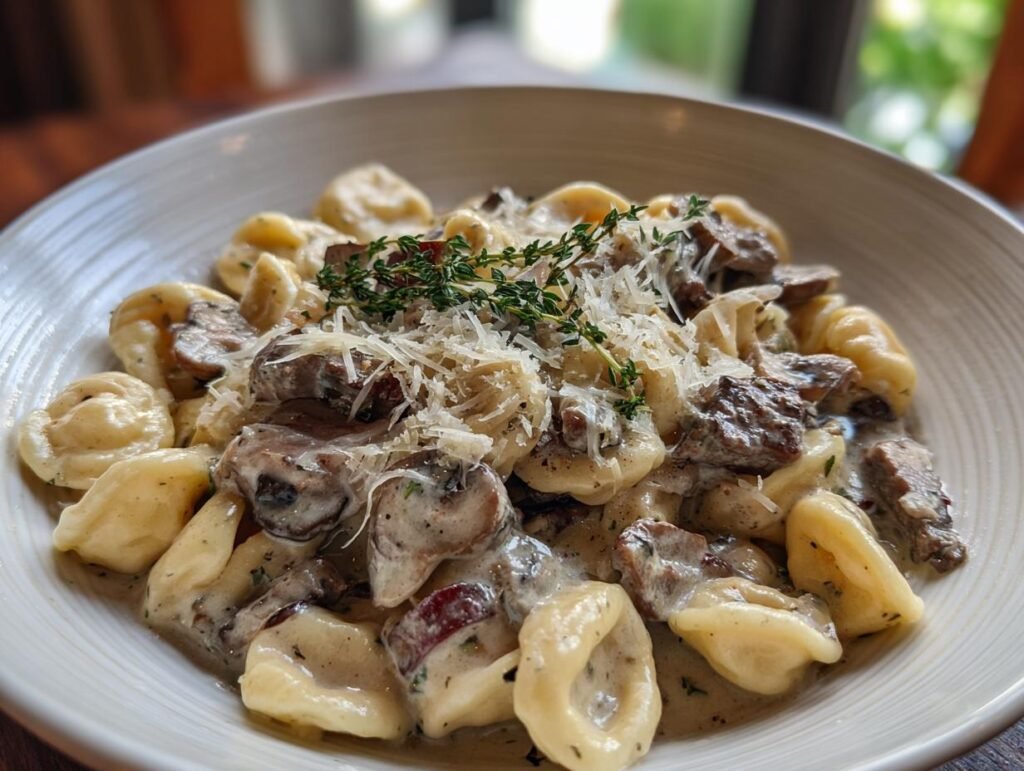 Orecchiette with Mushroom Thyme Sauce