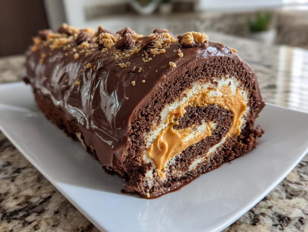Peanut Butter Cup Cake Roll