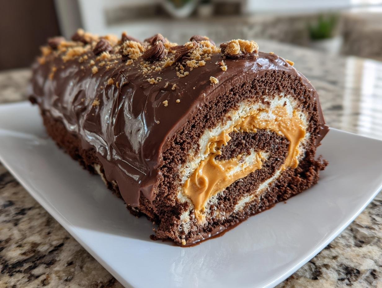 Peanut Butter Cup Cake Roll